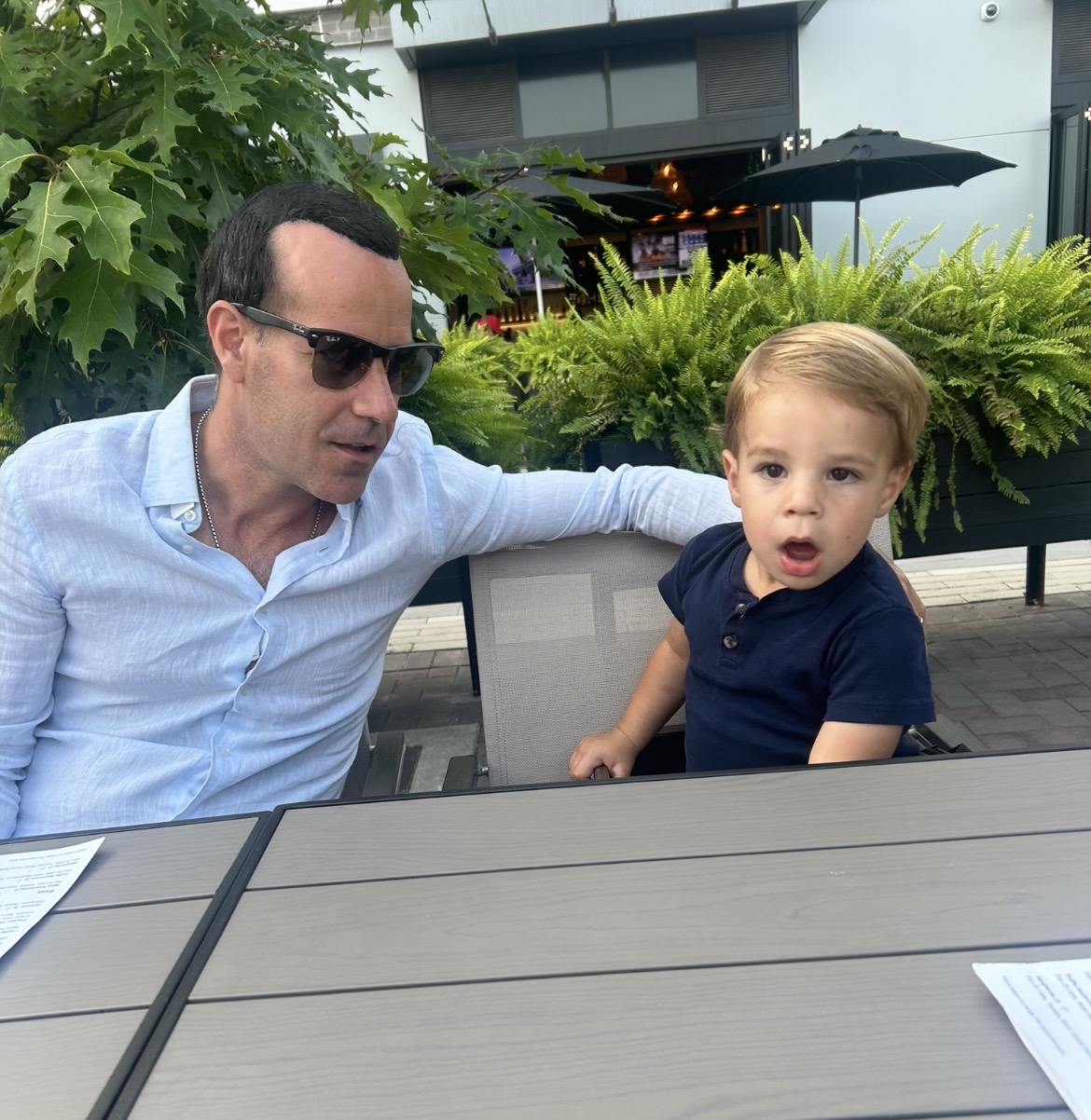 Paul spending time outdoors with his son